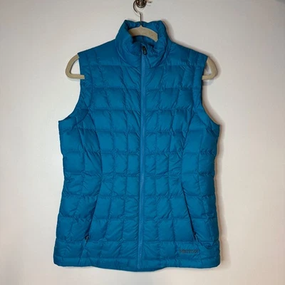 Marmot Vest Blue Puffer 700 Fill Outdoors Duck Down Full Zip Womens Medium - Image 1 of 4
