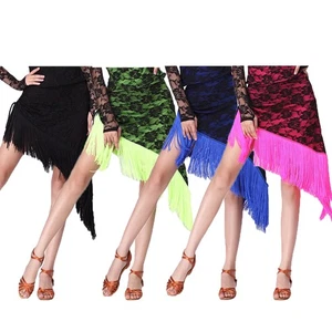 Womens Dance Skirt Miniskirt French Costume Lace Dance Swing Latin Belly - Picture 1 of 59