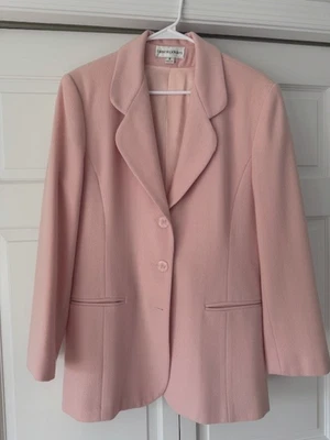 Blazer vintage de lana rosa Bloomingdale's; talla 8 Foto 1 de 3