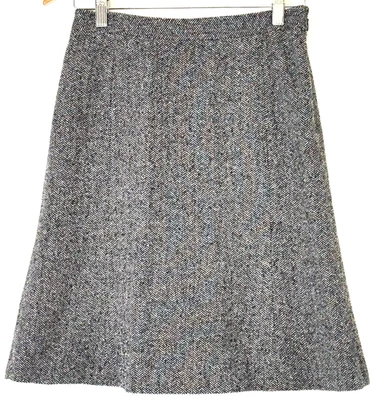 Falda Ann Taylor Loft Mujer Talla 2 Lápiz Tweed Seda Lana Línea A Clásica Foto 1 de 4