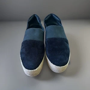 VINCE Black Winford Espadrille Suede Leather Loafers Size 10 - Picture 1 of 5