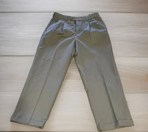 Pantalones de golf plisados Alan River 36" X 30" nuevos con etiquetas beige cintura expandible chinos - Imagen 1 de 7