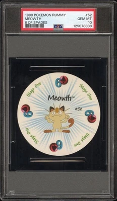 Meowth Pokemon Card Rummy Playing Card Poker 6 Spades 1999 Nintendo WOTC PSA 10 - Image 1 of 3