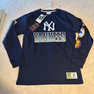 Camisa de manga larga Mitchell & Ness MLB mediana para hombre nueva con etiquetas - Imagen 1 de 5