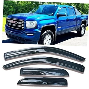Window Visors Rain Guards Side Wind Deflectors for 2014-2018 Chevy/GMC Extended - Picture 1 of 8