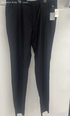 Lauren Ralph Lauren Mens Black Eastwood Flat Front Dress Pants Size 44W Long - Image 1 of 4