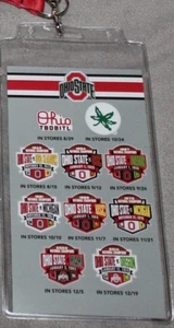 Menge 5: Ohio State Schlüsselbänder mit 2024 Football Spielplan Karte/zeigt Pins 1942-2014 - Bild 1 von 2