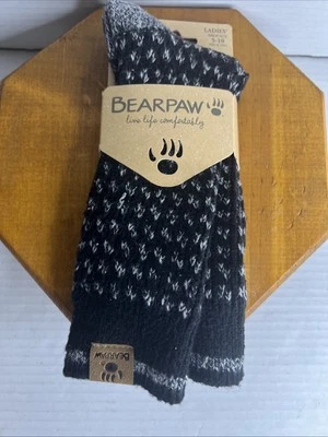 ¡Nuevo! Bearpaw Calcetines Super Suaves Damas Zapato Talla 5-10 Negro Oscuro Foto 1 de 4