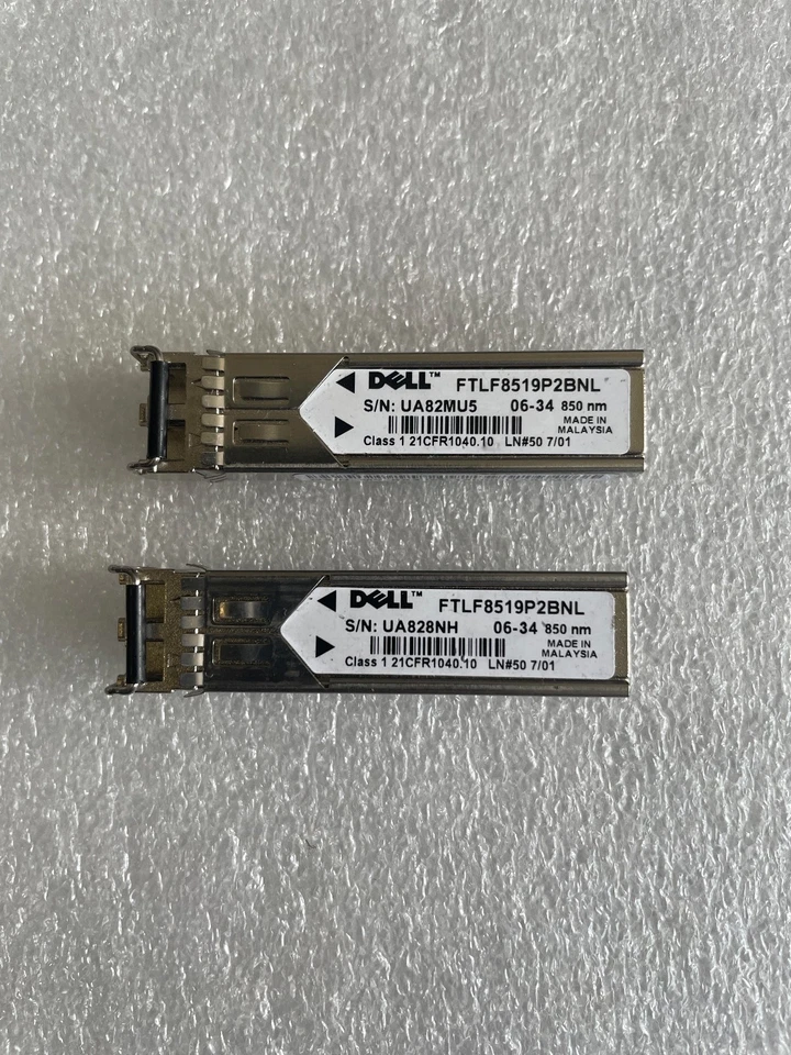 Lot 2x Dell x3366 FTLF8519P2BNL Dell 0GF76J 1000BASE-SX SFP mini-GBIC - Image 1 of 1