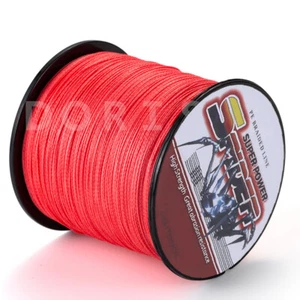 Spider Rosso 100m-2000m 6LB-500LB PE Dyneema Pesca Lenza trecciati Red Trecciati - Picture 1 of 10