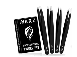 NARZ 4pcs Precision Tweezers Set – Ingrown Hair & Eyebrow Removal Tool - Picture 1 of 6