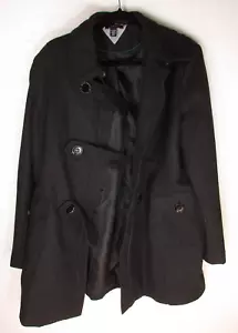 Tommy Hilfiger donna XL trench misto lana grigio scuro con dettaglio cinturino cerniere - Foto 1 di 6