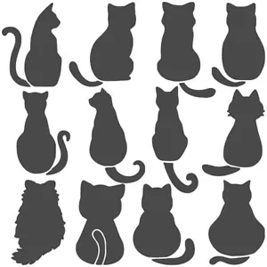 4 Zoll x 4 Zoll klare Kunststoffschablone - Katzen (SC846) - Bild 1 von 3