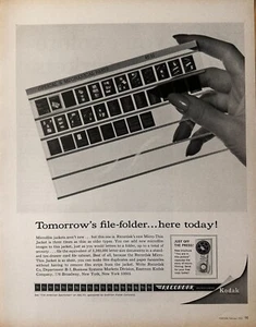 Anuncio impreso de chaquetas de microfilm Recordak 1966 - Kodak, negocios retro de Nueva York - Imagen 1 de 1