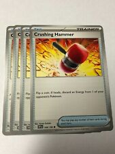 Crushing Hammer Trainer Tool 168/198 - 4x Pokémon Playset Scarlet and Violet