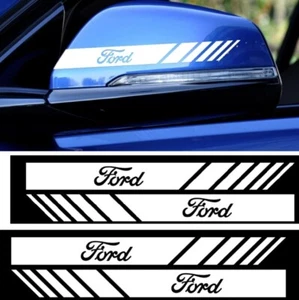ford logo 2x aufkleber Emblem Sticker innen und Außen Spiegel Heck Silber grau - Bild 1 von 4