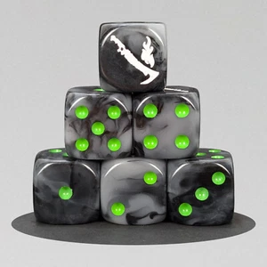 Mandrake Elf Würfel Set - Custom Resin D6 für Wargames, RPG & Tabletop Gaming - Bild 1 von 2