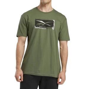 Reebok Men's Short Sleeve Crewneck  T-Shirt, Army (Green),  Medium Size - Picture 1 of 3