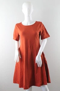Zenana Women's Short Sleeve A-Line Dress with Pockets Size M Orange NWT - Picture 1 of 9