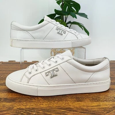 Tory Burch Woman’s Amalia White Leather Sneakers Size 10.5 - Image 1 of 4