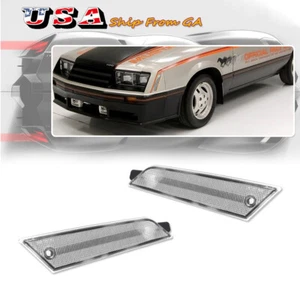 2PCS Clear Lens Front Bumper Side Marker Light Lamps For 1979-1986 Ford Mustang - Picture 1 of 8