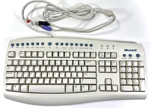 Microsoft Keyboard White Model RT9441 V 5FTW 2-Port USB PS - SHIPS NOW - Picture 1 of 11