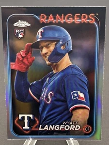 Wyatt Langford 2024 Topps Chrome Update #USC35 Image Variations RC SP REFRACTOR - Picture 1 of 6