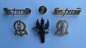 British Army 14th/20th Kings Hussars Cap Collar Badges & Shoulder Titles - Picture 1 of 2