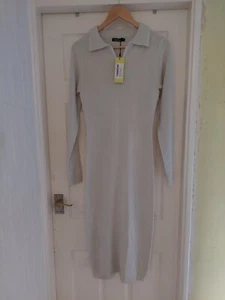 damen strickkleid gr. medium silberfarben  - Bild 1 von 6