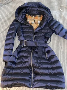 NWT Burberry Limehouse Mid-Length Down Puffer Coat Jacket Navy Detachable Hood L - Picture 1 of 5