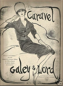 60's Roy Colonna Illustrated Galey & Lord Ad 1962 - Picture 1 of 2