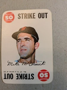 1968 Topps Baseball Card Game #17 Mike McCormick - Picture 1 of 2