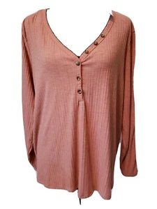 BELLE DU JOUR Womens LONG SLEEVE Top BLUSH PINK Size 1X NWT - Picture 1 of 6