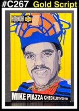 1994 Upper Deck Collector's Choice Checklist Gold Signature Mike Piazza #318 HOF