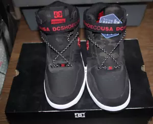 NIB DC PENSFORD SE HI-TOPS MENS SIZE 10 BLACK/RED FREE SHIPPING - Picture 1 of 5
