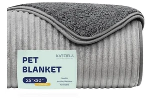 Katziela Premium Cat and Dog Soft Throw Blankets for Cozy Home Stripe Light Gray - Picture 1 of 45