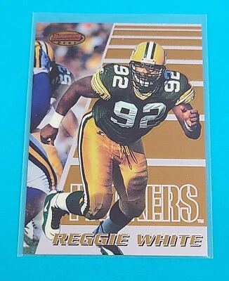 1996 Bowman's Best #134 Reggie White Green Bay Packers FOOTBALL Card E9 - Image 1 of 2