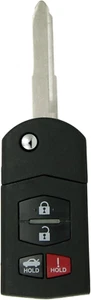 Keyless2Go Replacement for New Keyless Entry Remote Flip Key Fob for Mazda 6 - Picture 1 of 12