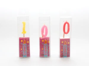 1 0 0 Number Happy Birthday Cake Candles - Lot of 3 - SUPER DEAL - Picture 1 of 4