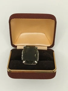 Anillo de cóctel de plata con piedra de ónix talla 8 - Imagen 1 de 1
