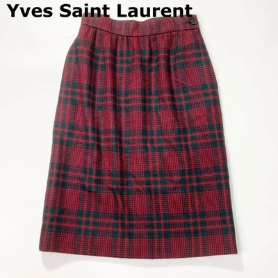 Falda Yves Saint Laurent Mujer M Yvelin Laurent Lana Cuadros M Vintage Elegante Clo Foto 1 de 4