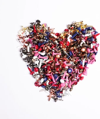 500 Pieces 8Mm round Brads, Paper Fasteners Metal Brads with Box, Paper Fastener - Image 1 of 4