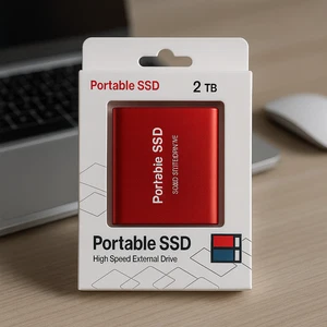 Tragbare Hochgeschwindigkeits-Ssd, Externe Festplatte, 2 TB Rot, Usb3.1-NEU - Bild 1 von 2