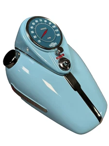 Tarro de galletas Harley Davidson tanque de gasolina con tapa 1992 azul sin caja - Imagen 1 de 10