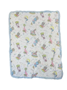 Vintage Pastell Zirkus Motiv Kinderzimmer Baby Decke Quilt Krippe Rüschen Bettwäsche 30 x 40" - Bild 1 von 5