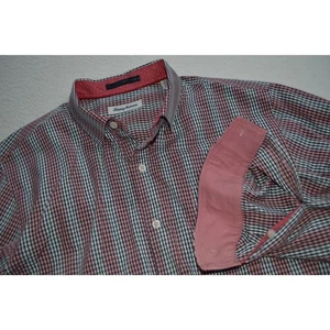 Tommy Bahama Hawaiian SILK Blend Pink Plaids Shirt Mens Size Large - Picture 1 of 7