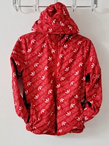 VINTAGE RETRO Adidas Jacket Red Trefoil Originals Boys Size Med AS IS - Picture 1 of 13