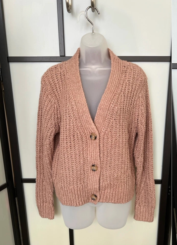 Cárdigan Suéter Elizabeth & James Pequeño Rubor Beige Rosa Grueso Foto 1 de 1