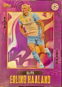 2024-25 Topps Oro Fútbol Elite Erling Haaland Púrpura Refractor 8/25 - Imagen 1 de 2