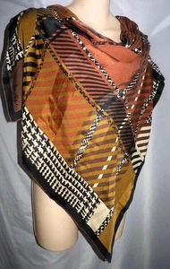 Patrick Stoffel plaid silk scarf 34x34" - Picture 1 of 3